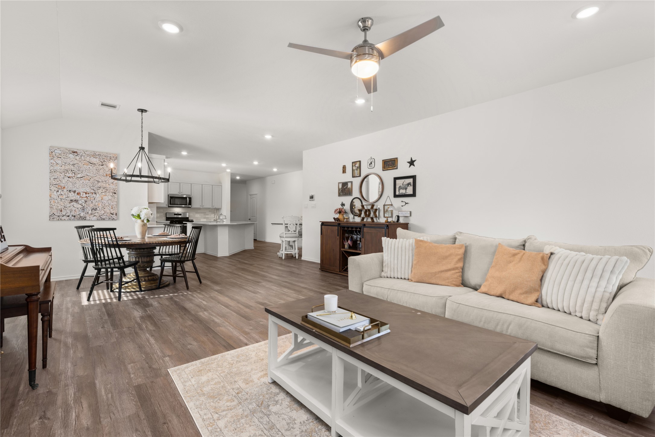 18771 Goldbach Road New Caney, TX 77357 - Photo 14 of 38 Another view of the open concept living room, dining, and kitchen.
