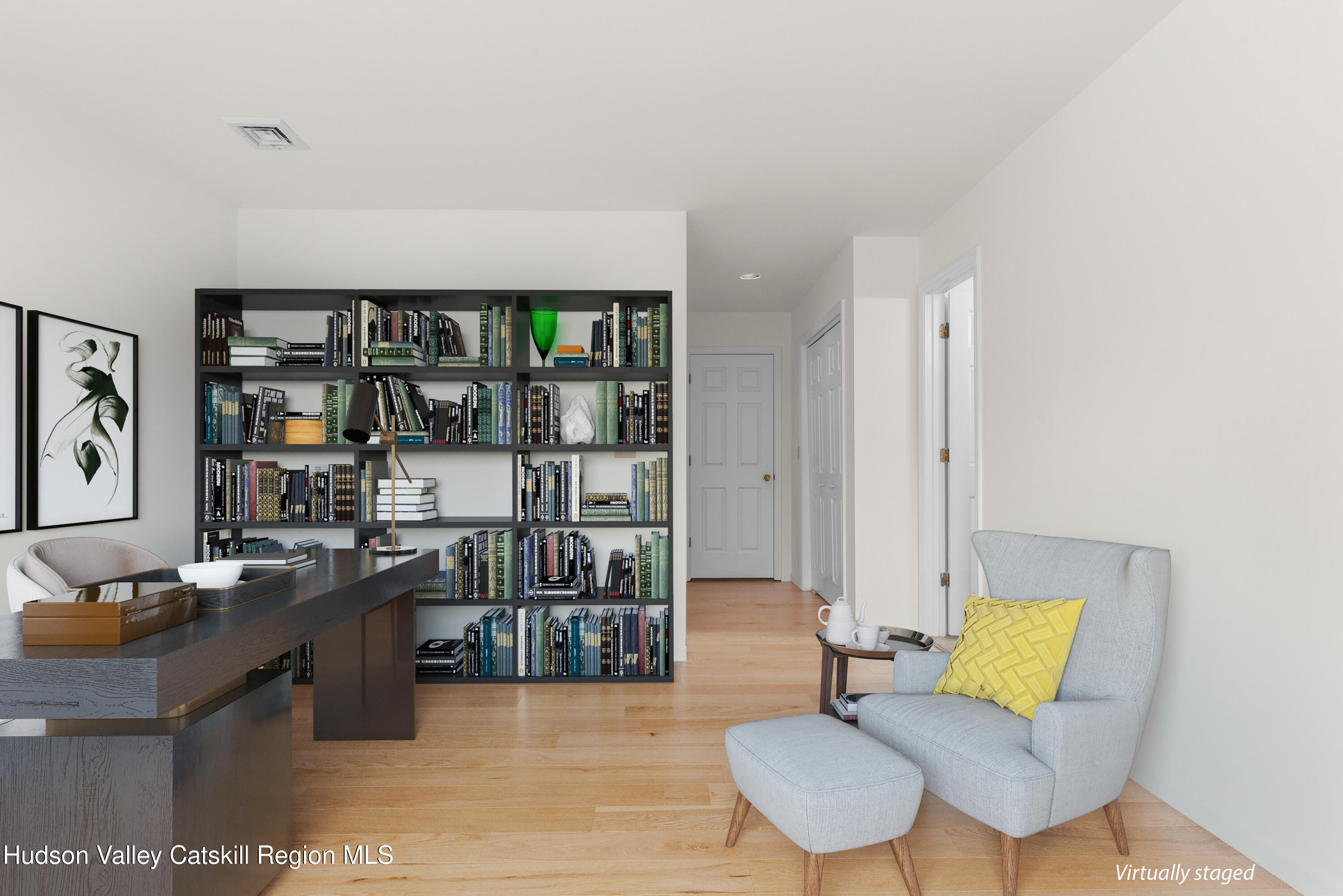 31 Pond Park Road Hurley, NY 12498 - Photo 7 of 39 a living room with furniture and a book shelf