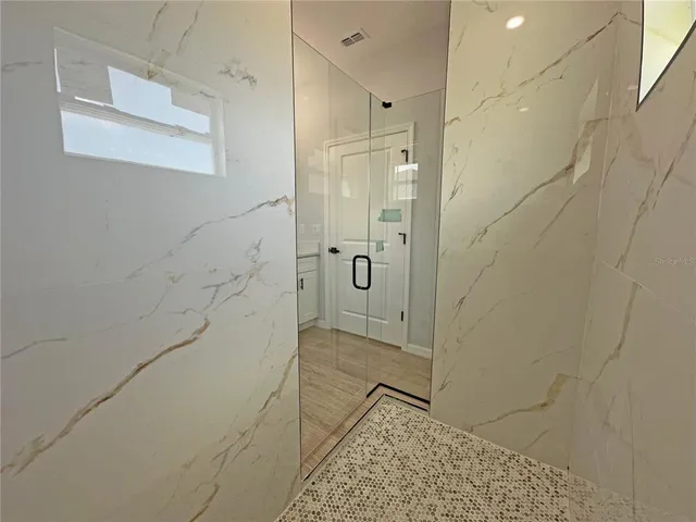 a bathroom with a shower