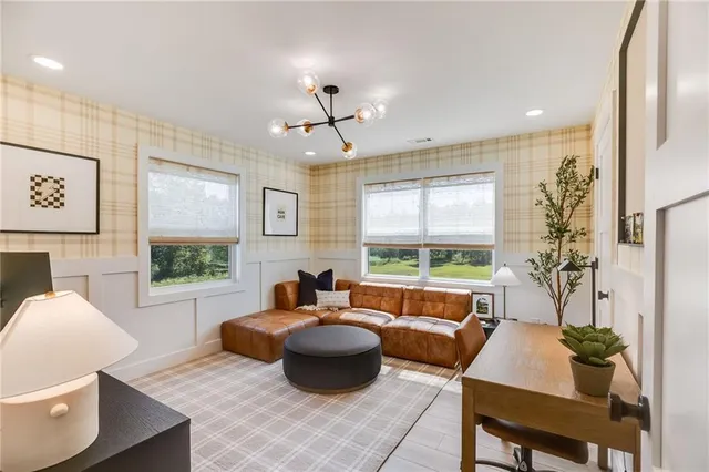 a view of a yard with trees