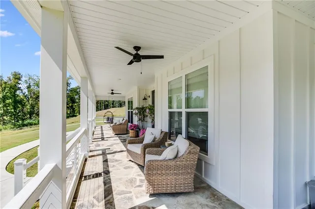 a living room with furniture