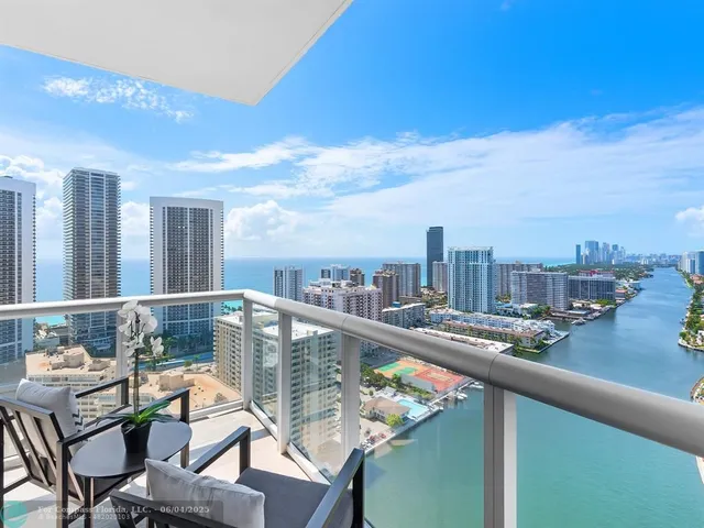 a view of a balcony with city view