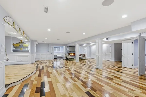 a view of large kitchen with granite countertop lots of counter top space