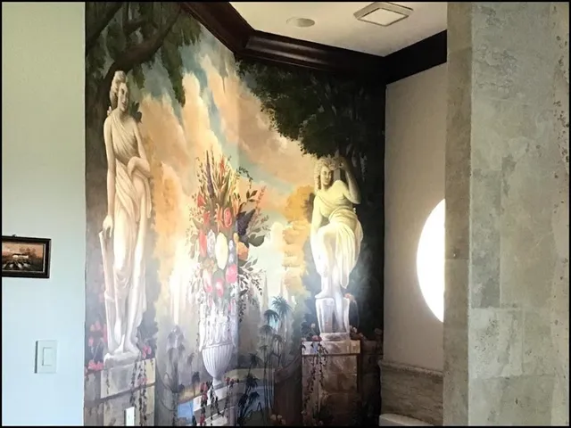 a view of a balcony with furniture