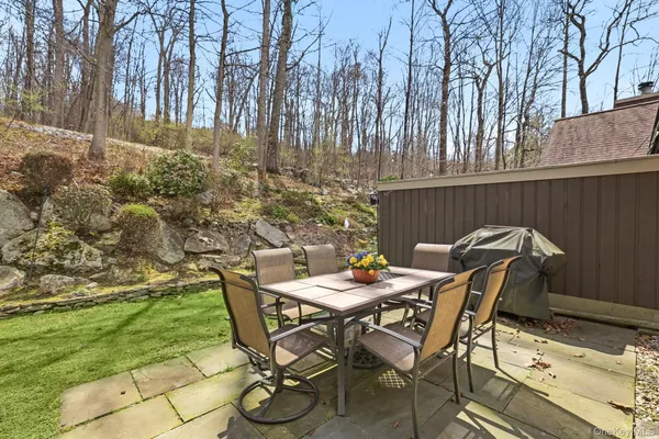 a view of an outdoor seating area