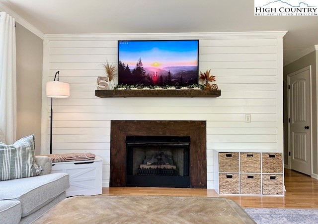 1661 Bare Creek Road Jefferson, NC 28640 - Photo 6 of 20 a living room with furniture a fireplace and a flat screen tv