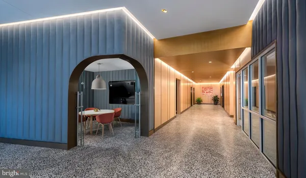 a view of hallway with stairs