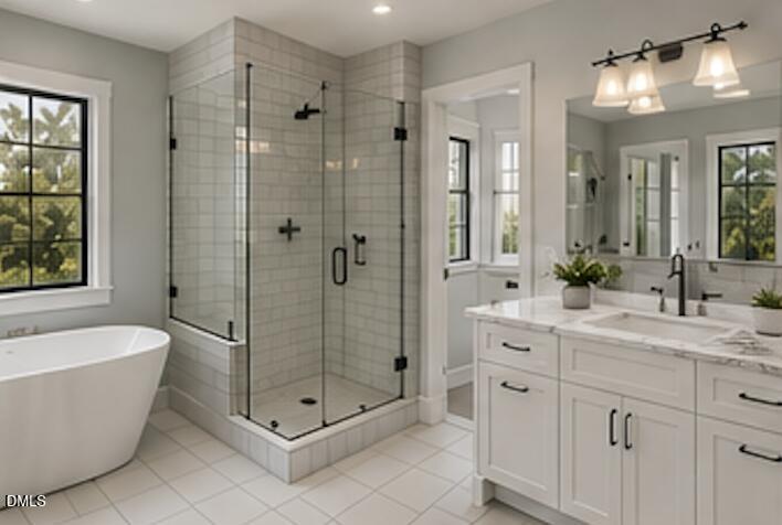 405 Alston Street Raleigh, NC 27601 - Photo 11 of 23 a bathroom with a granite countertop shower a sink and a mirror