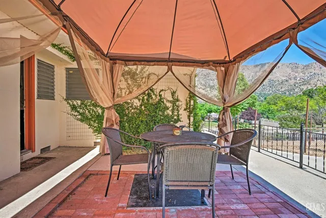 a view of outdoor space with seating area