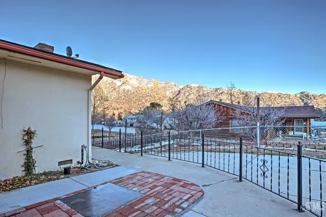 a view of a building from a balcony
