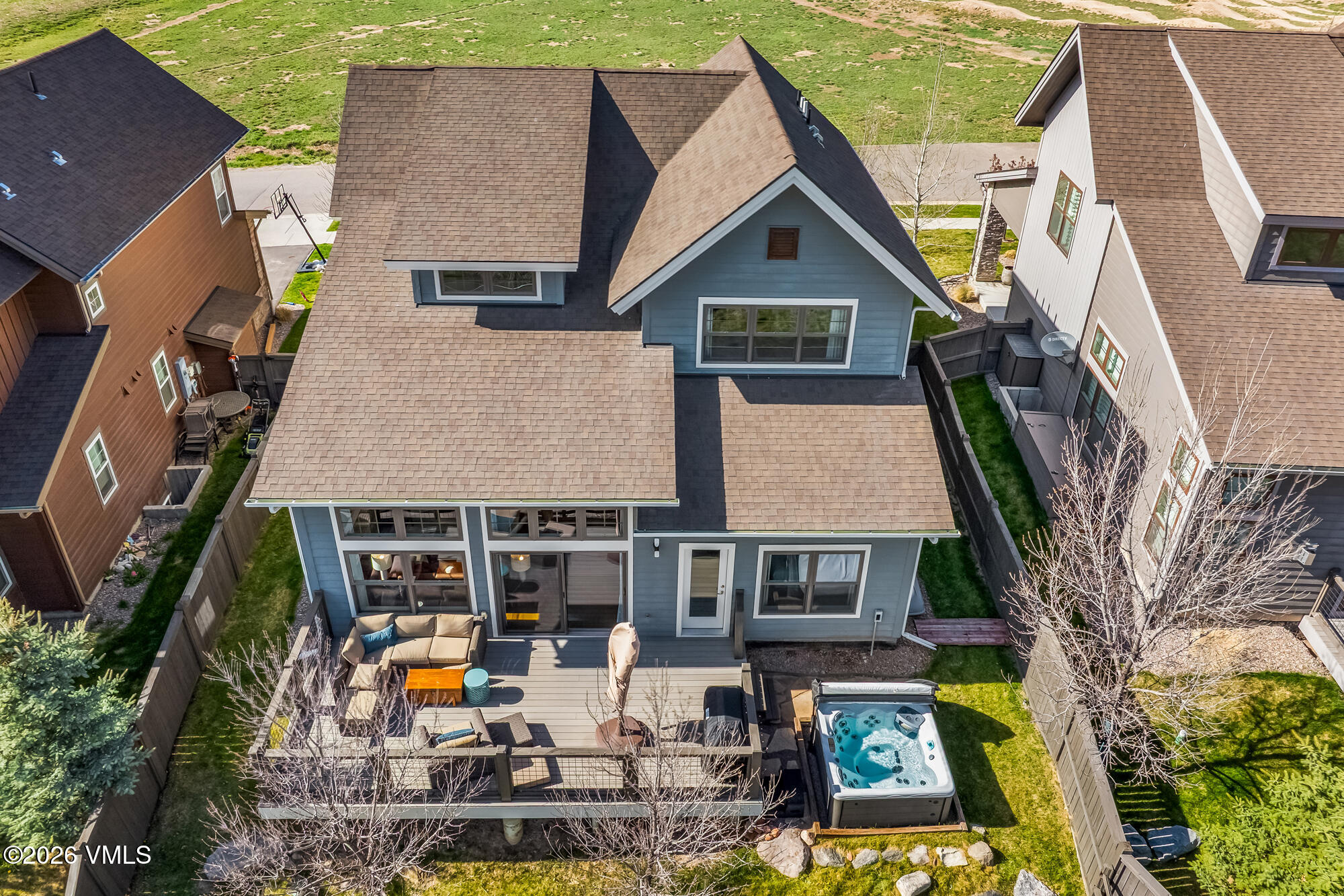 54 Field Street Eagle, CO 81631 - Photo 12 of 36 an aerial view of a house with swimming pool and sitting area