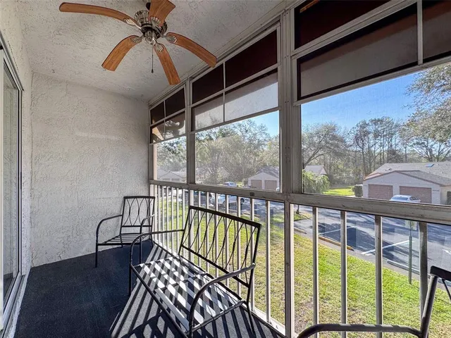 a view of a porch with a porch