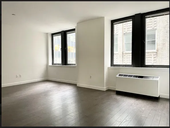 an empty room with a window