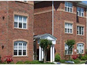 a front view of a building with plants