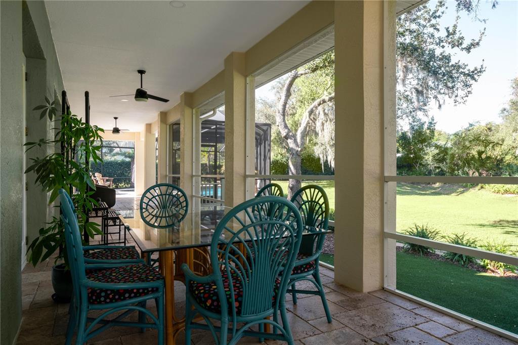 7 Bulow's Landing Flagler Beach, FL 32136 - Photo 42 of 92 a view of an outdoor dining space with furniture and garden view