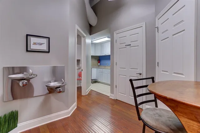 a view of a living room and dining room