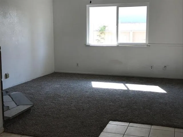 an empty room with a window