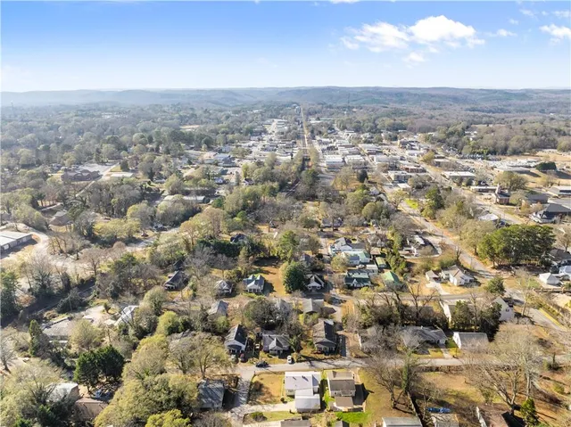 an aerial view of multiple house