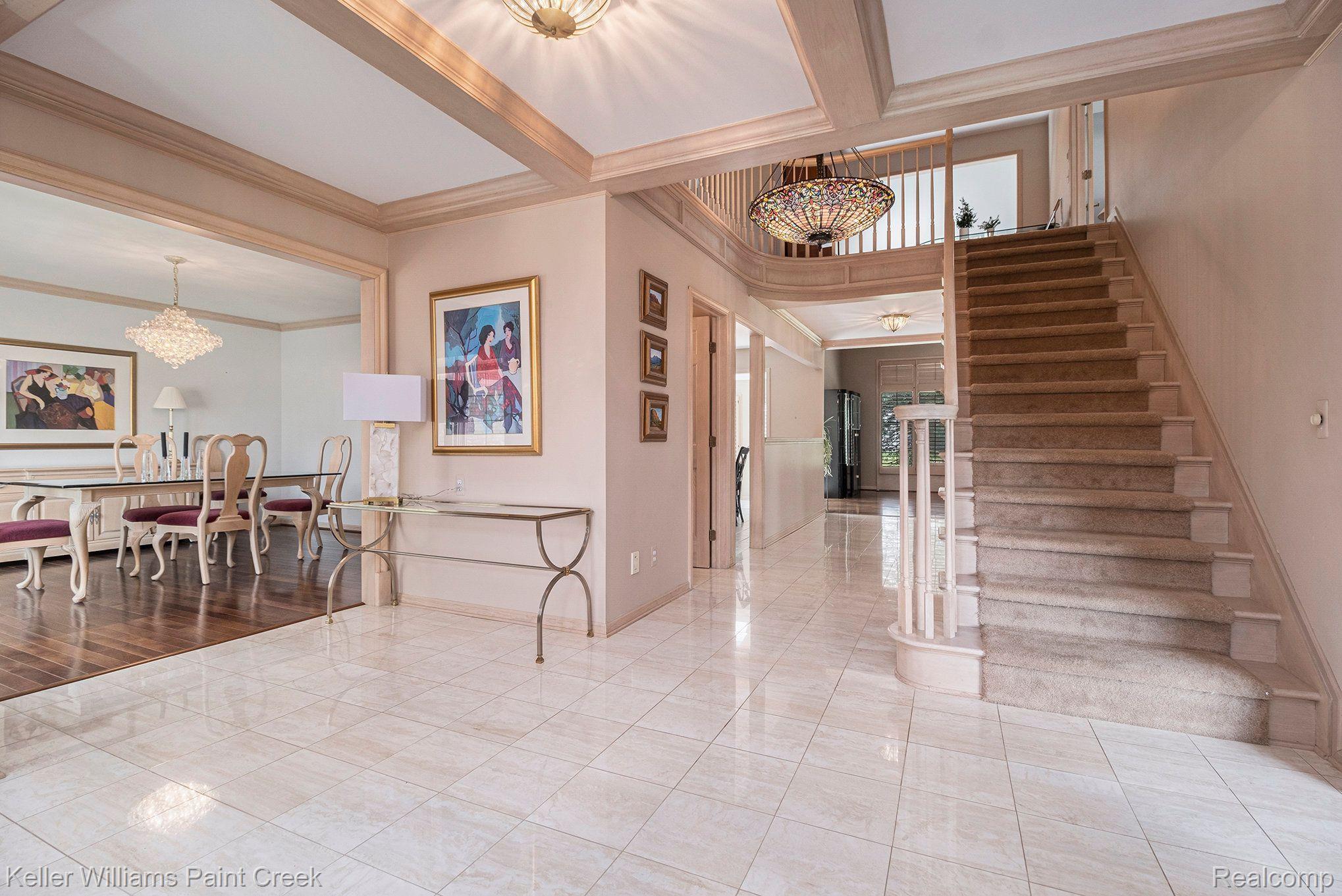 1817 Apple Ridge Court Rochester, MI 48306 - Photo 6 of 36 Stunning marble tiled foyer with coffered ceiling.