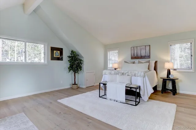 a bedroom with furniture and a window