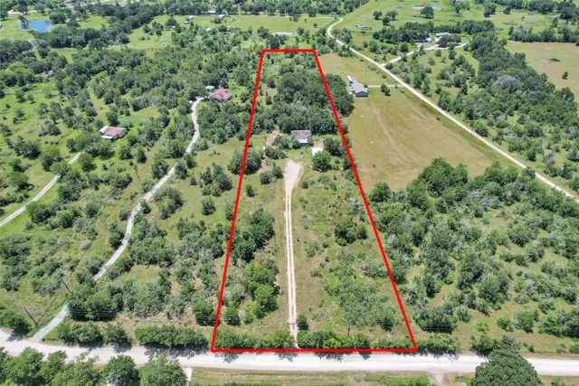 a view of a garden with a flower garden