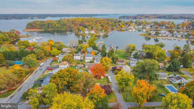 a view of a lake with a city