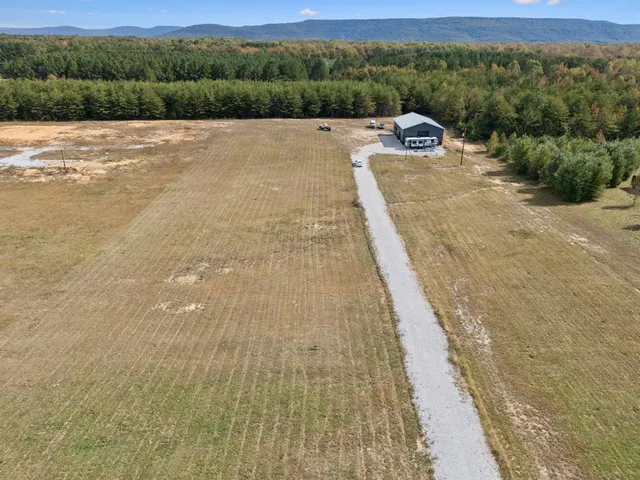 a view of a street with an outdoor space