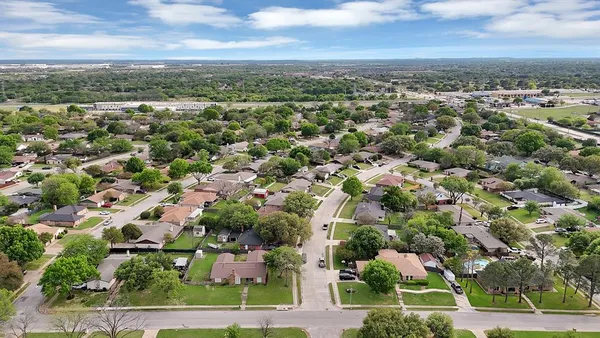 an aerial view of a city