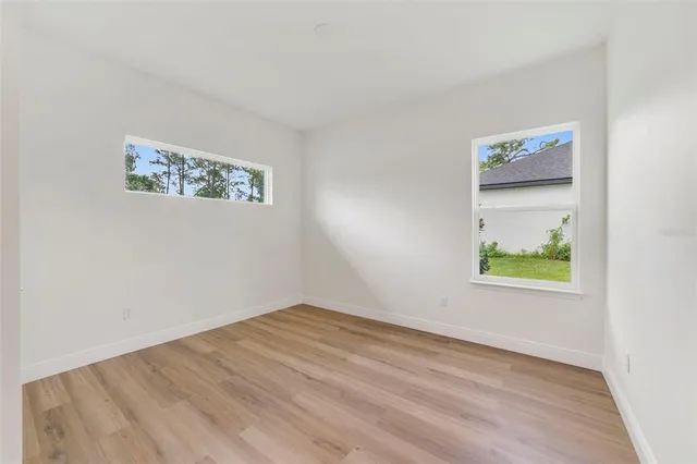 an empty room with a window