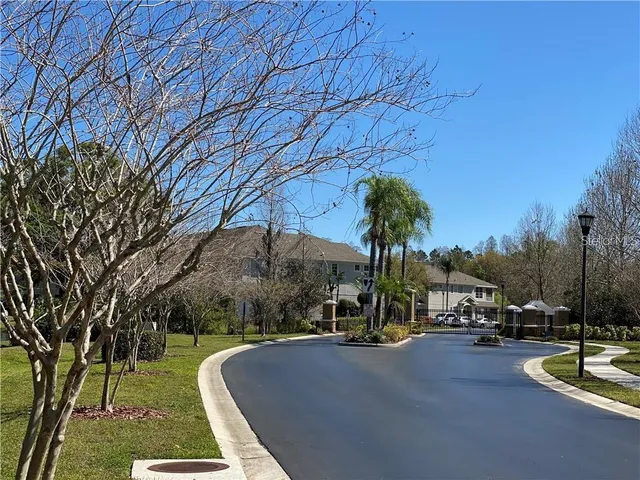 a view of a street with houses