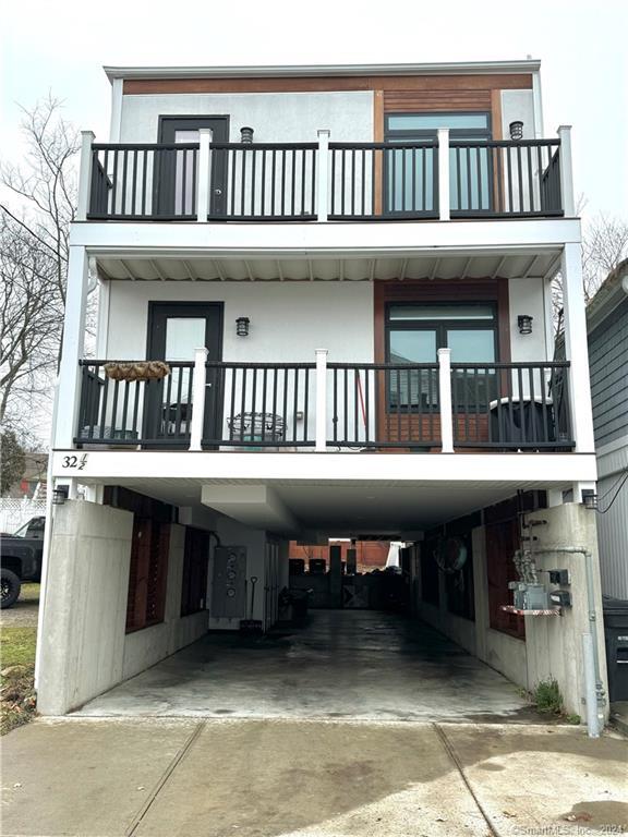 a view of a house with roof deck