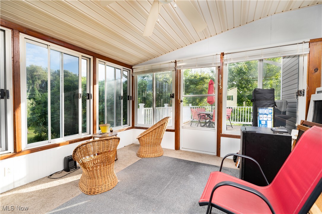 659 Lake Road Conneaut, OH 44030 - Photo 17 of 24 Sunroom with lofted ceiling and a wealth of natural light