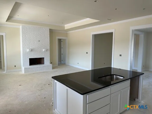 a kitchen that has a sink and a stove