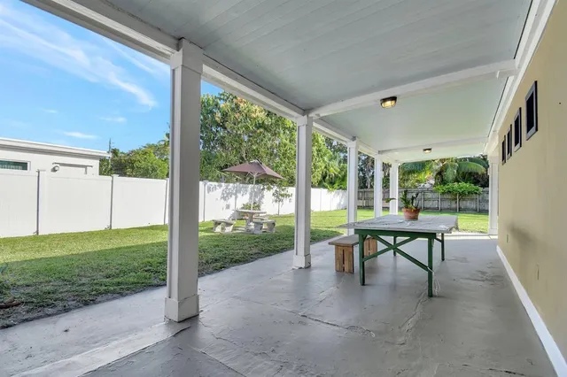 a view of a backyard with a garden