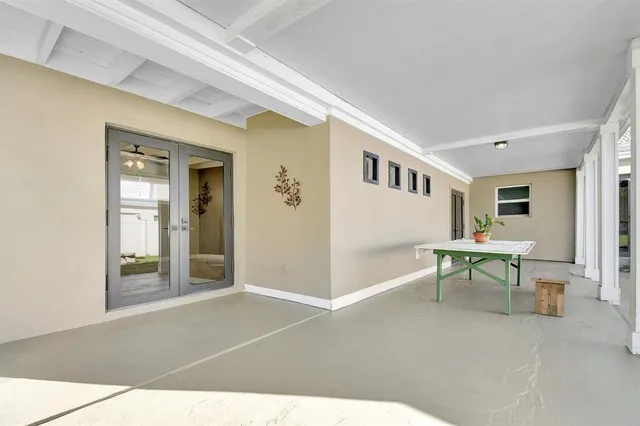 a view of a backyard with plants