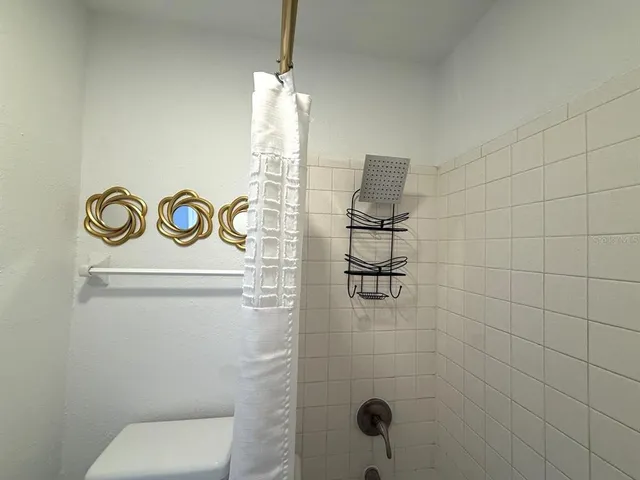 a bathroom with a shower