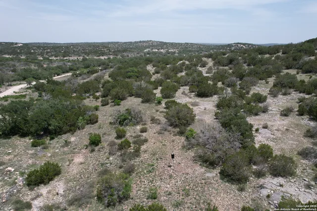 a view of a mountain in the distance in a field