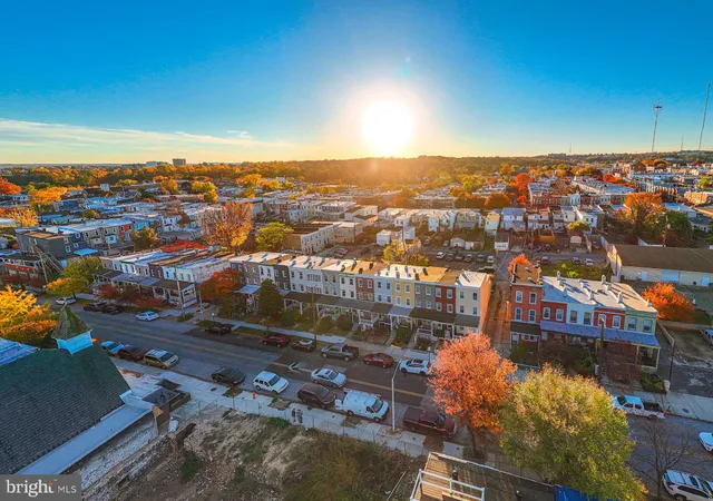 an aerial view of multiple house