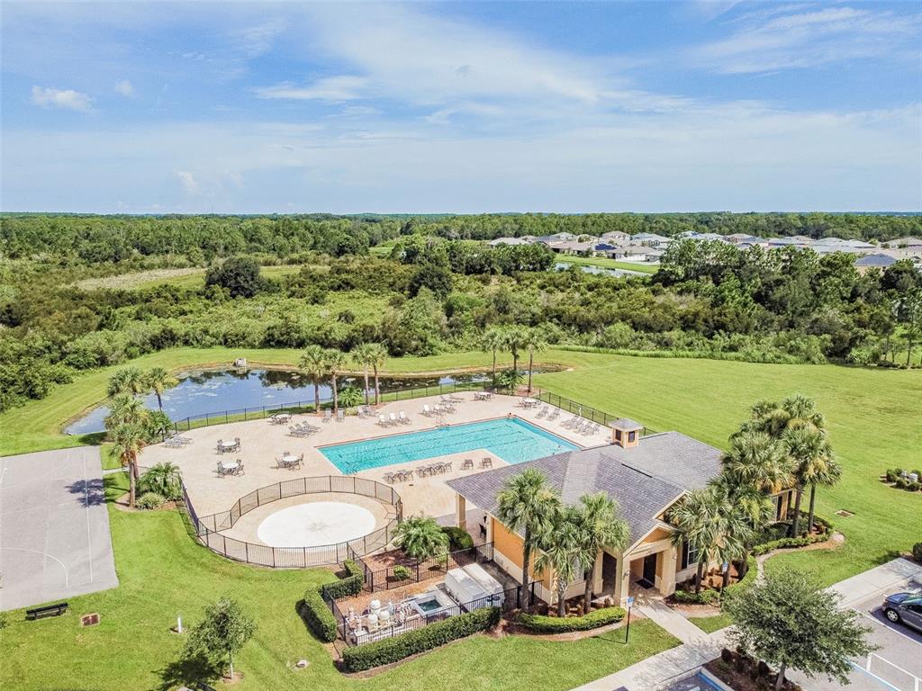 33083 Frosted Clover Way Wesley Chapel, FL 33545 - Photo 58 of 70 an aerial view of a house with a garden