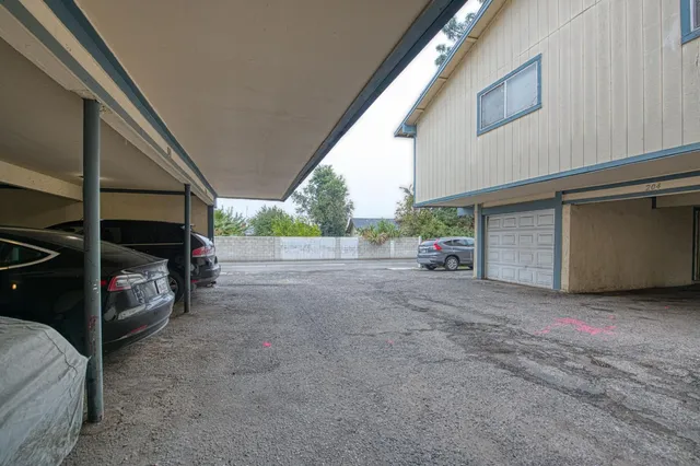 a view of a car garage