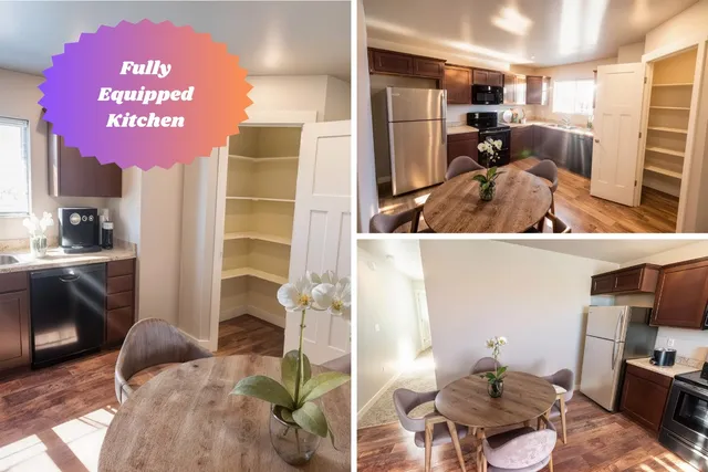 a view of kitchen and living room