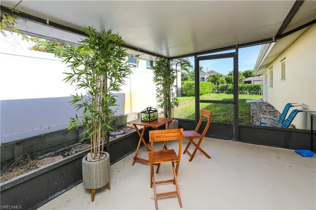 a outdoor space with furniture