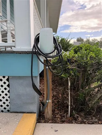 a view of a swimming pool with an ocean view