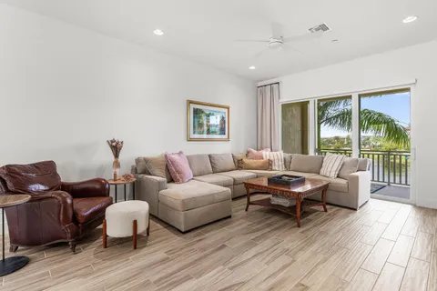 a view of a lake from a yard