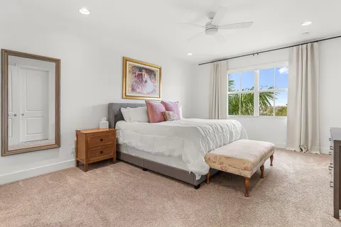 a view of a hallway with white walls