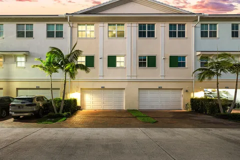 a view of a lake with a city
