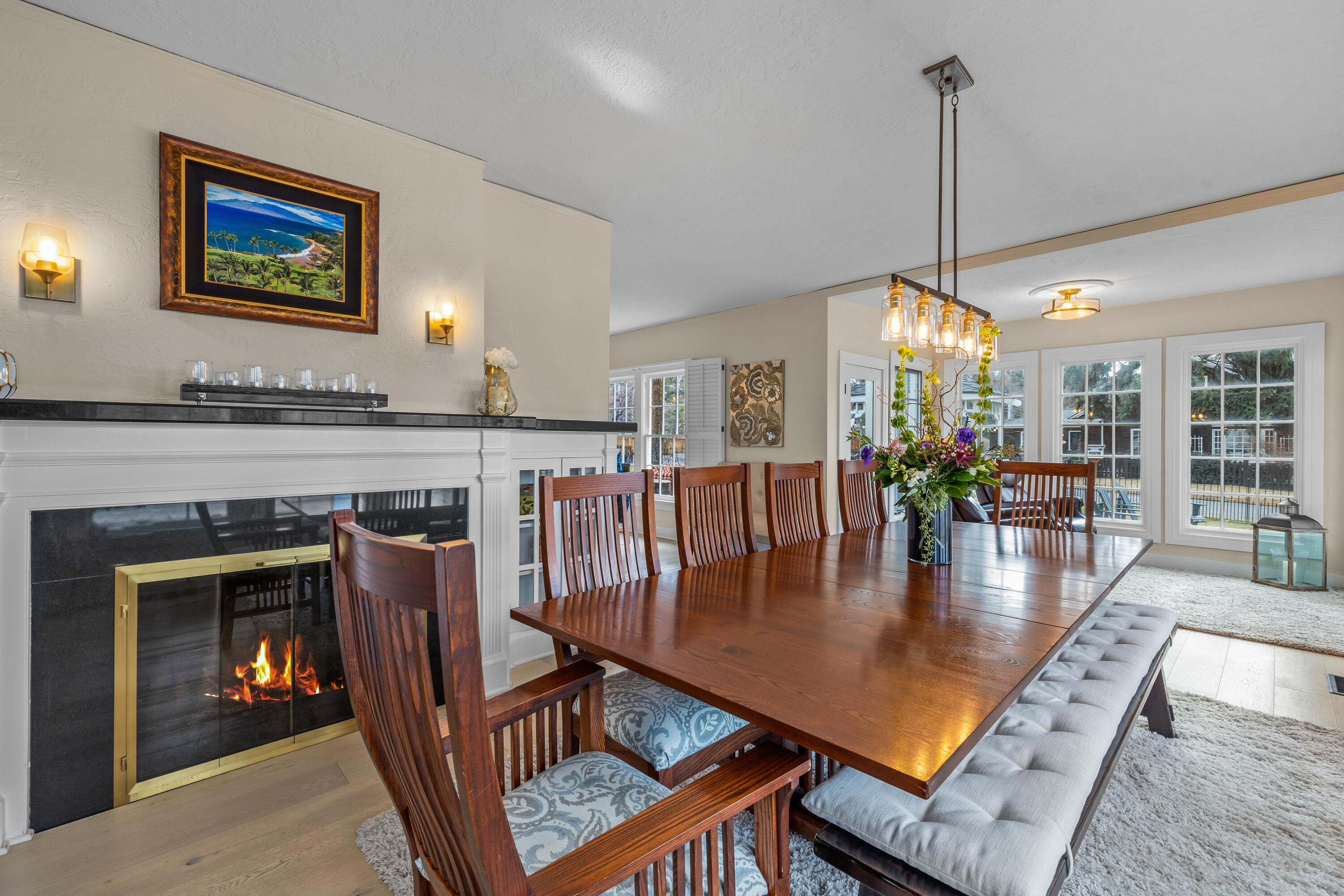 708 Northwest Riverside Boulevard Bend, OR 97703 - Photo 14 of 51 Original wood burning fireplace in the elegant front room