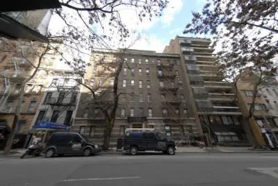 a car parked in front of a building