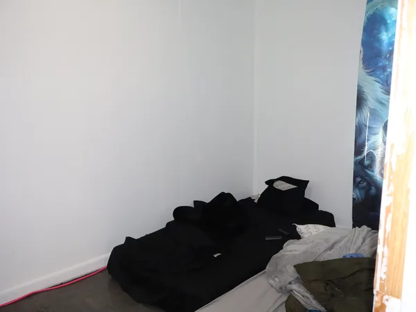 a view of towel hanging in closet