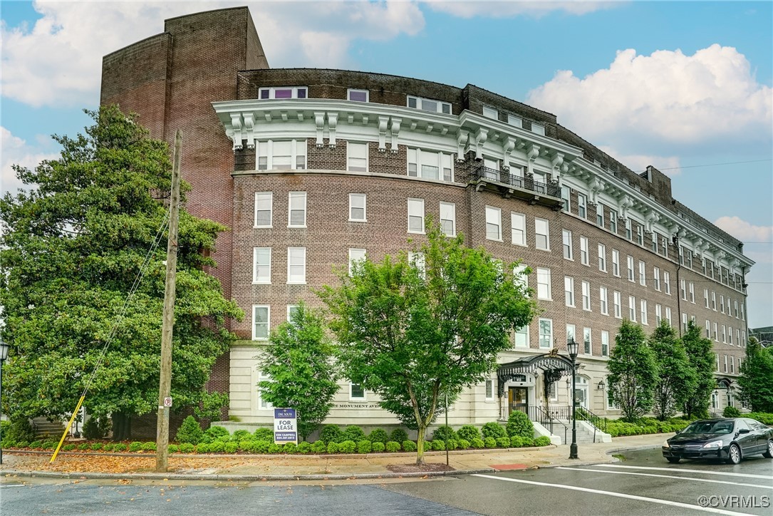 a front view of a building